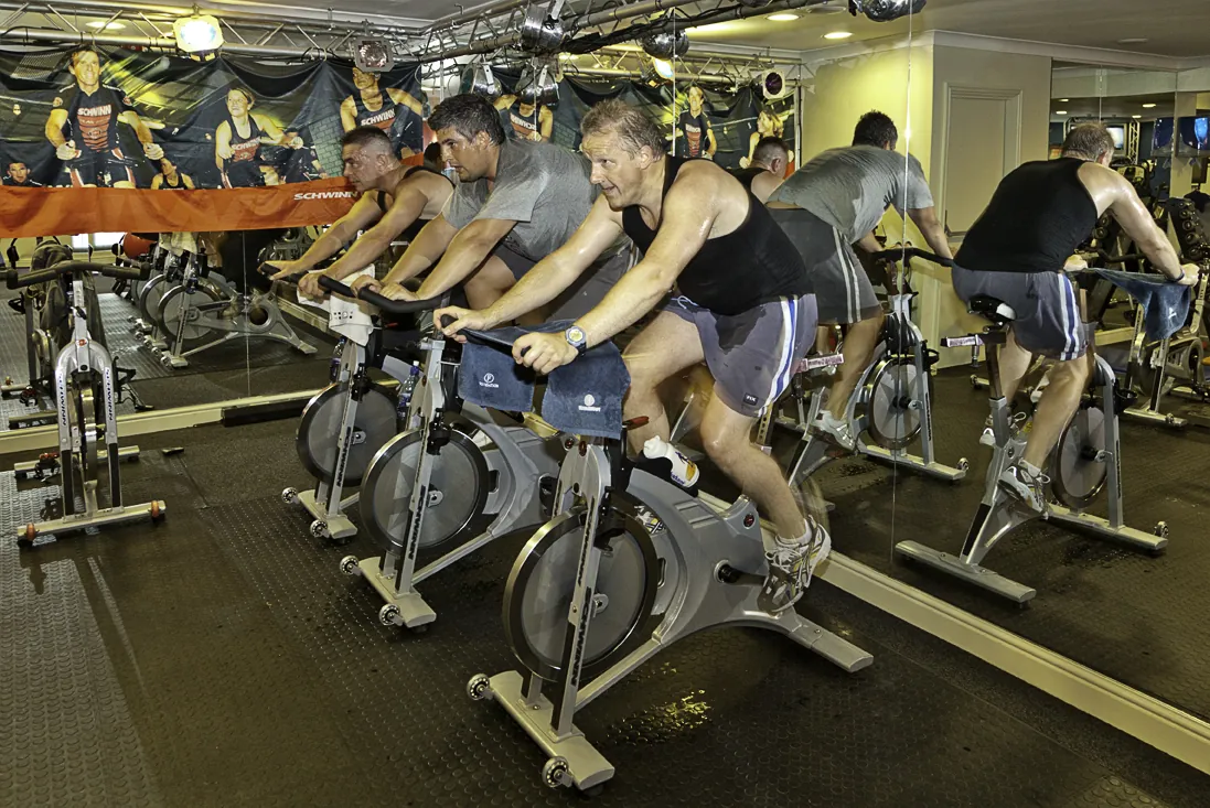 Indoor cycling fitness session